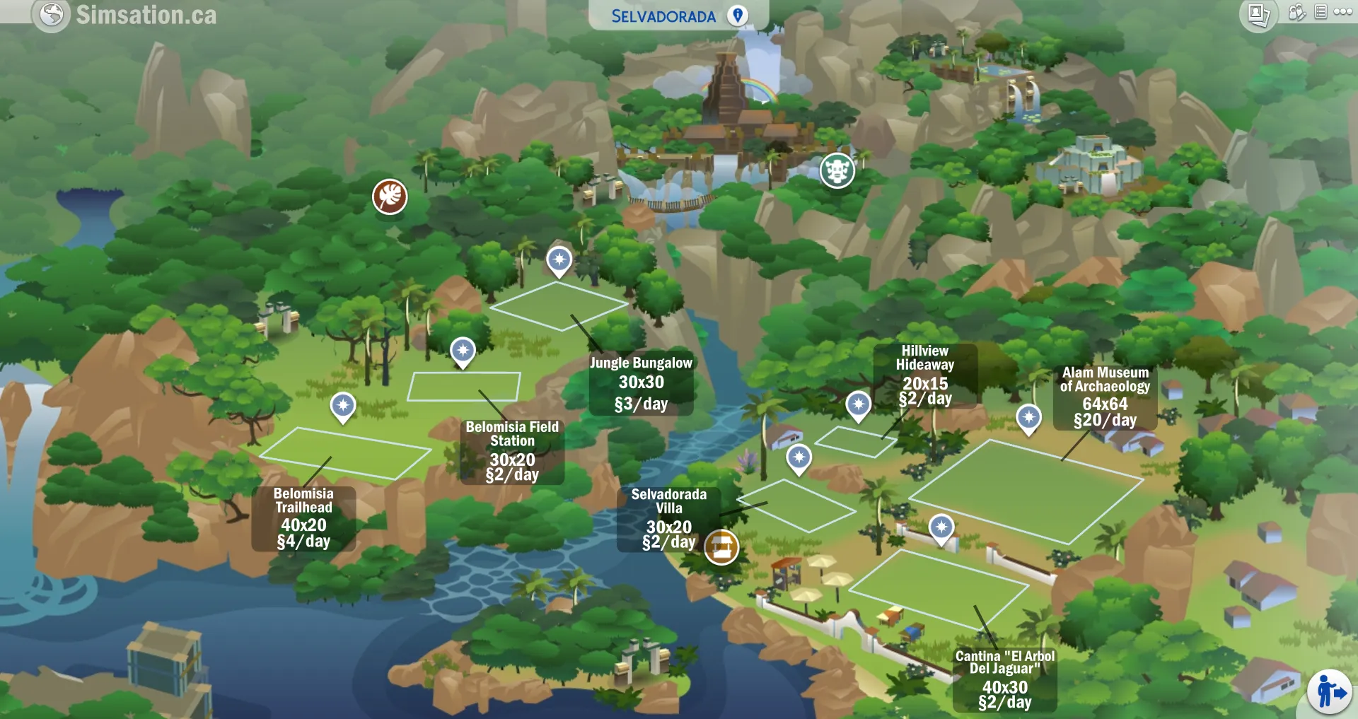 Labelled map of Selvadorada showing bulldozed lots